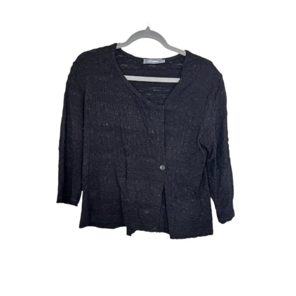 Alembika black Asymmetrical button down top
